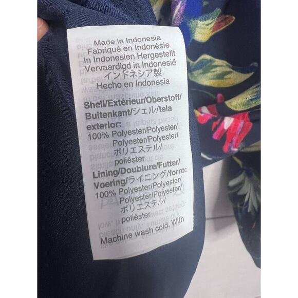 J. Crew Floral Long Sleeve Dress Size XS Navy With Mulit Color - Picture 3 of 5